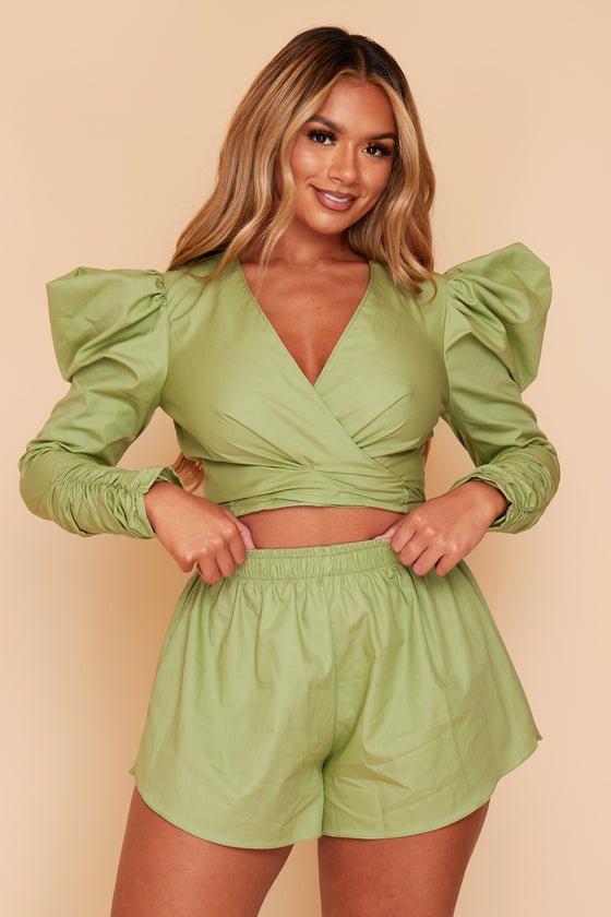 Lyla Poplin Crop Top And Short Set (More Colours Available)