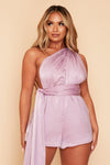 Florence Multiway Playsuit Mauve Pink Satin