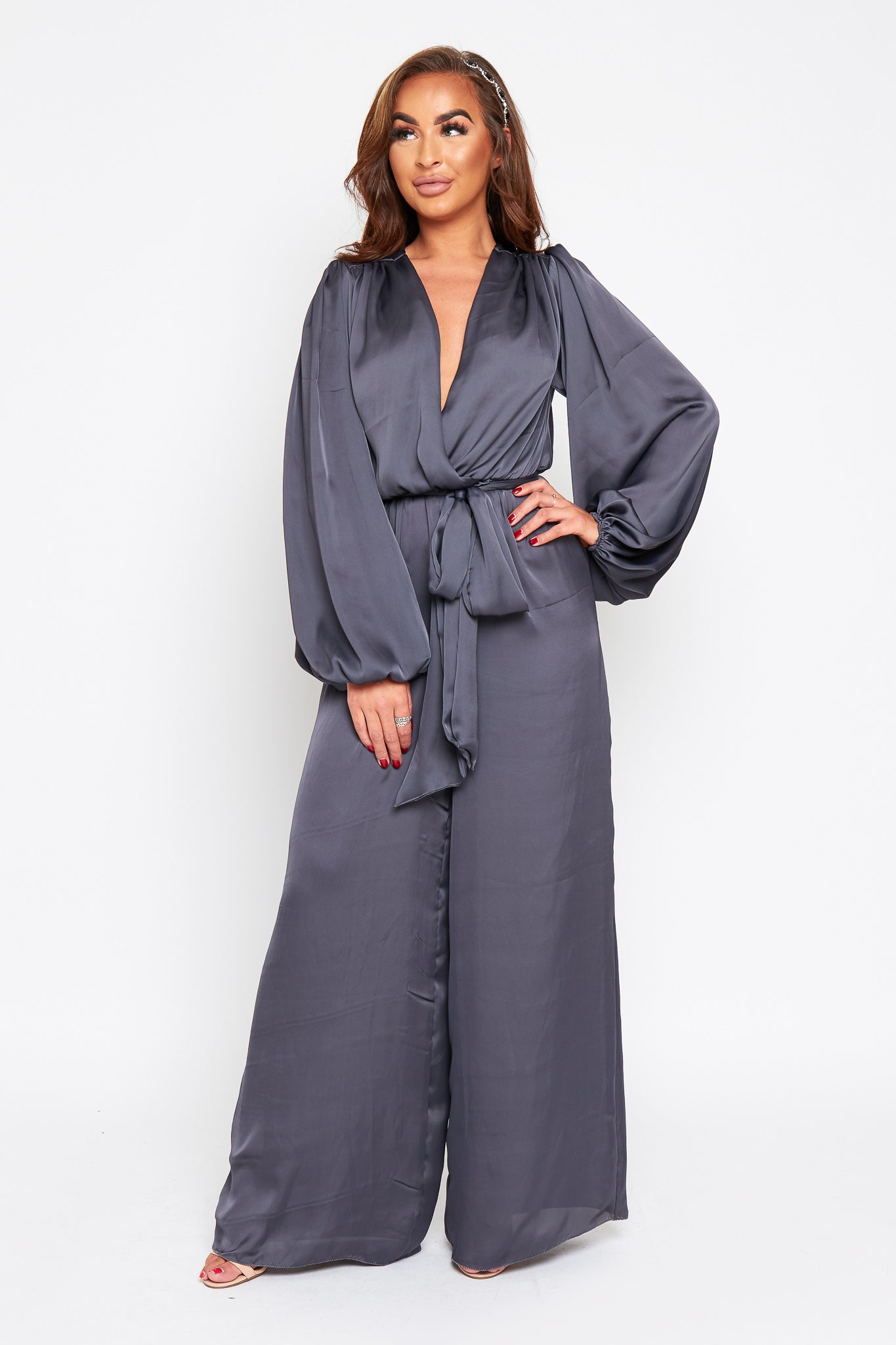 Zaire Silk Feel Loose Leg Jumpsuit