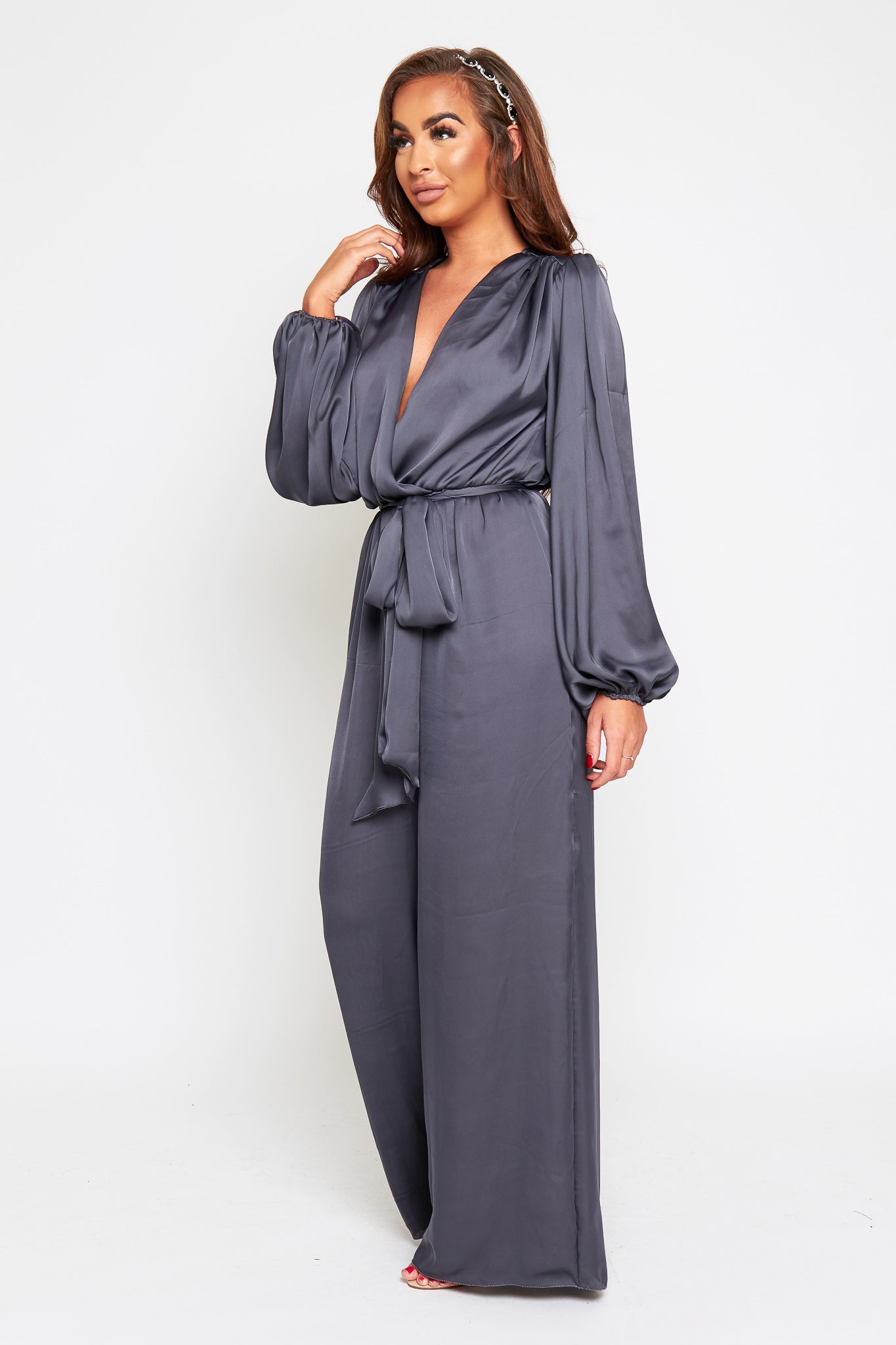 Zaire Silk Feel Loose Leg Jumpsuit