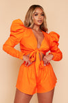 Lyla Poplin Crop Top With Oversized Ruched Sleeves